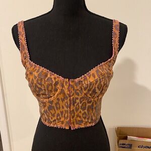 Urban Outfitters Corset Leopard